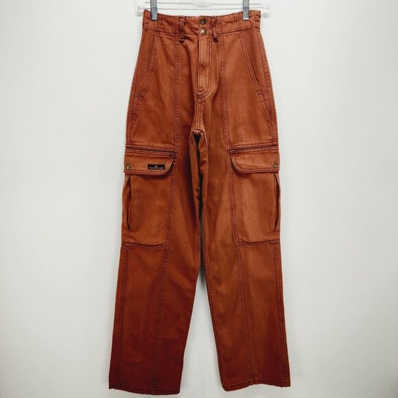 Urban Outfiters BDG Women's Cargo Pants Rust Color Size 25 Casual & Durable - Picture 1 of 11